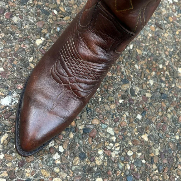 Frye Men's Brown Leather Billy Pull on Cowboy Western Boots Size 11M - Picture 4 of 15